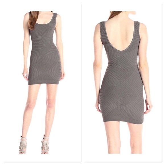 BCBGeneration GRAY PEBBLESTONE TANK BODYCON DRESS MINI SLEEVELESS SIZE XS/S NEW - Picture 1 of 11
